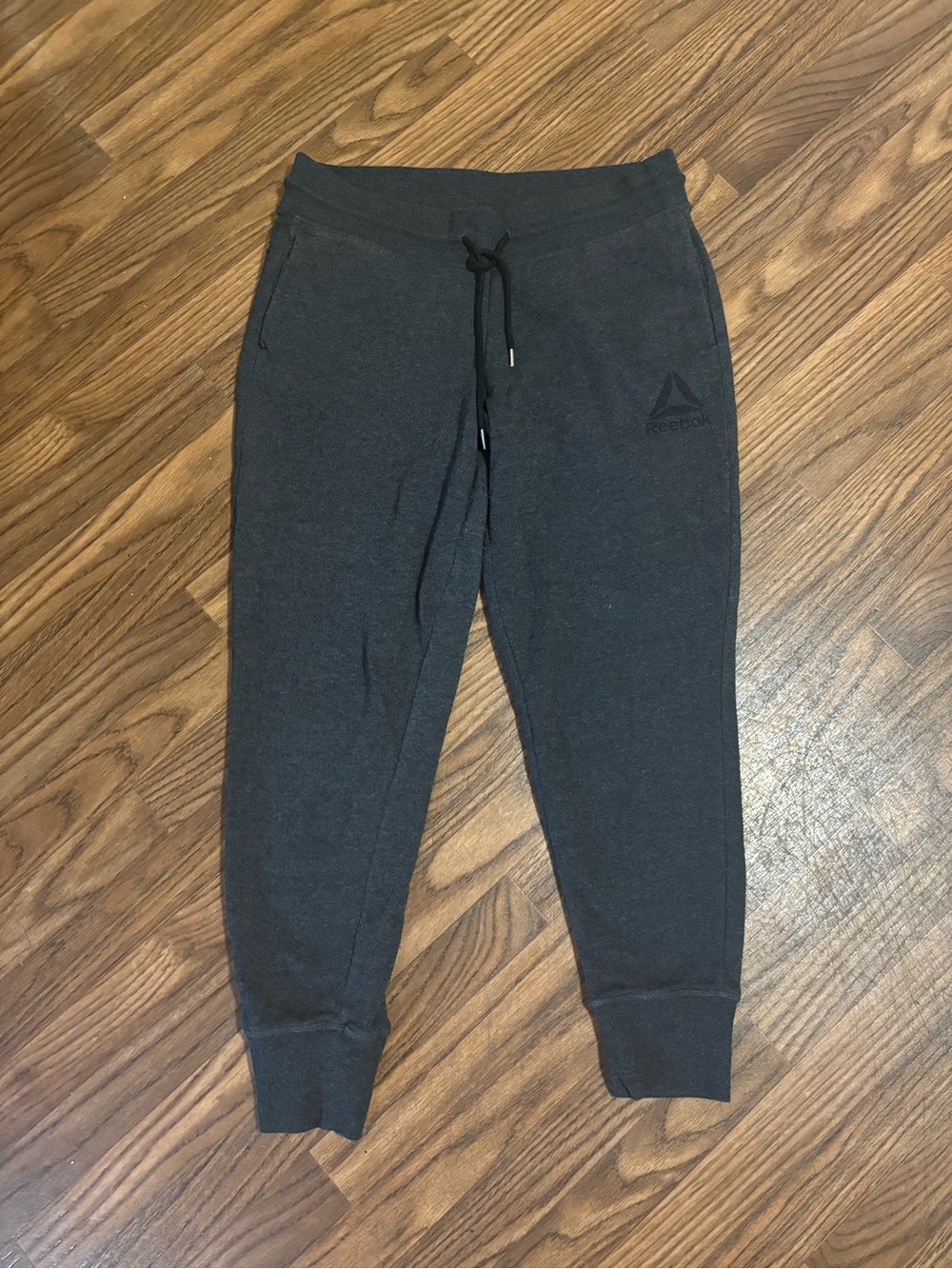 Reebok Charcoal Gray Drawstring Joggers Size Medium * W Pockets